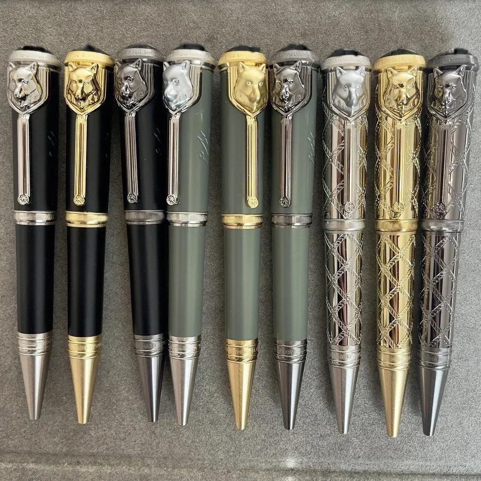 

Luxury Writer Signature Edition Rudyard Kipling Ballpoint Pen Stationery With Embossed Wolf Head Design Pen