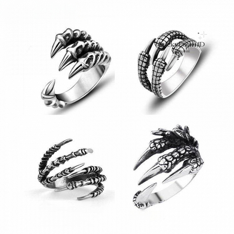 Men's Bold Open Titanium Steel Dragon Claw Ring