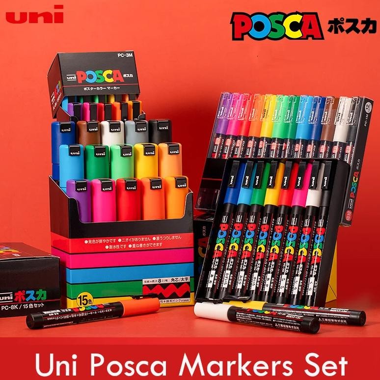 

Japan Posca Paint Markers, 3M Fine Marker Set Of Acrylic Marker Pens For Painting Graffiti Pop Poster Advertising Art Supplies