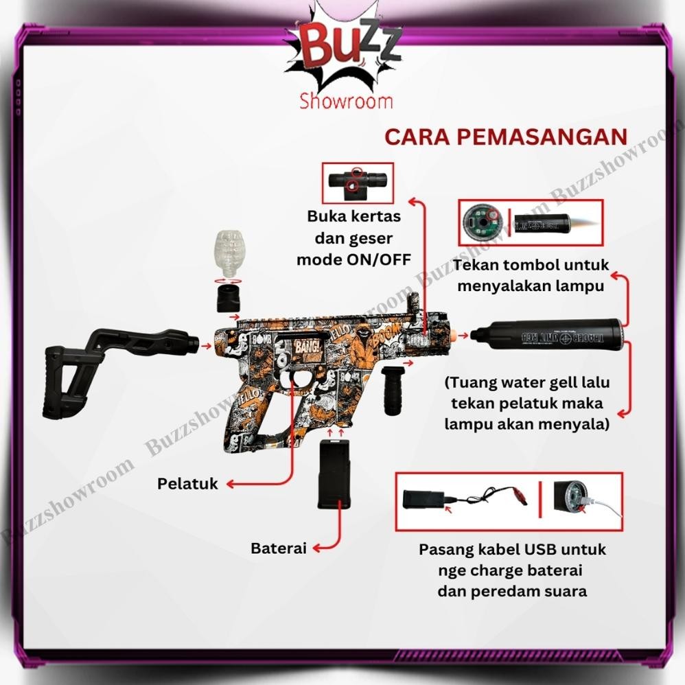 Rwe-45 Hg-24 Tembakan Anak Wgg Kriss Vector Water Gel Blaster Mainan Submachine Gun Watergel Sale