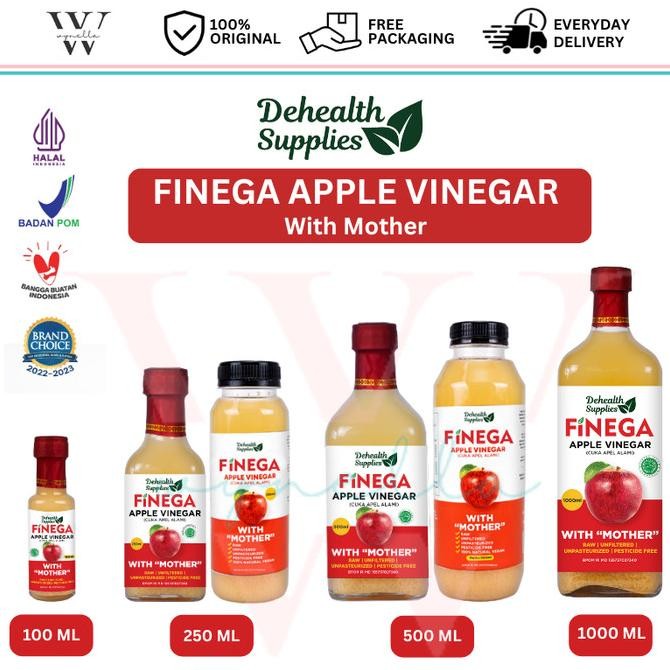 

STOK TERBATAS DEHEALTH SUPPLIES FINEGA CUKA APEL 1 L / 500 ML / 250 ML /100 ML [BOTOL KACA / PLASTIK] - FINEGA APPLE VINEGAR / VINEGA APPLE VINEGAR / VINEGA CUKA APEL