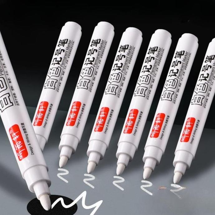 

Ready Spidol Ban Permanen Oil Based Waterproof 5mm 5 PCS - White