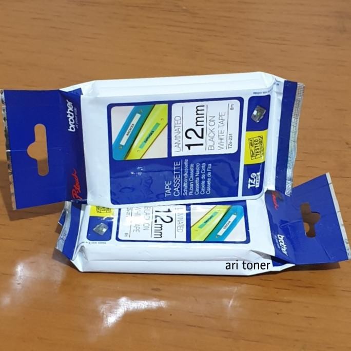 

Brother Label Tape Tze-231 12mm Black On White Original murah