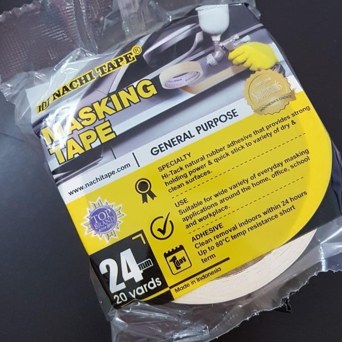 

ready Lakban Kertas Nachi 24mm x 20 Yard / 1 inch / Masking tape (per LUSIN) murah