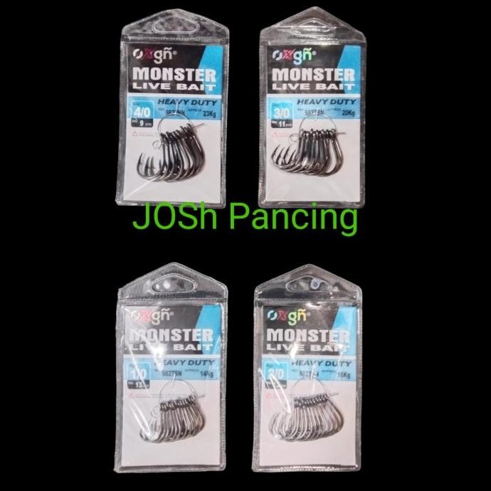 Promo kail pancing laut OXGN Monster live bait 9827BN Black Nickel hook