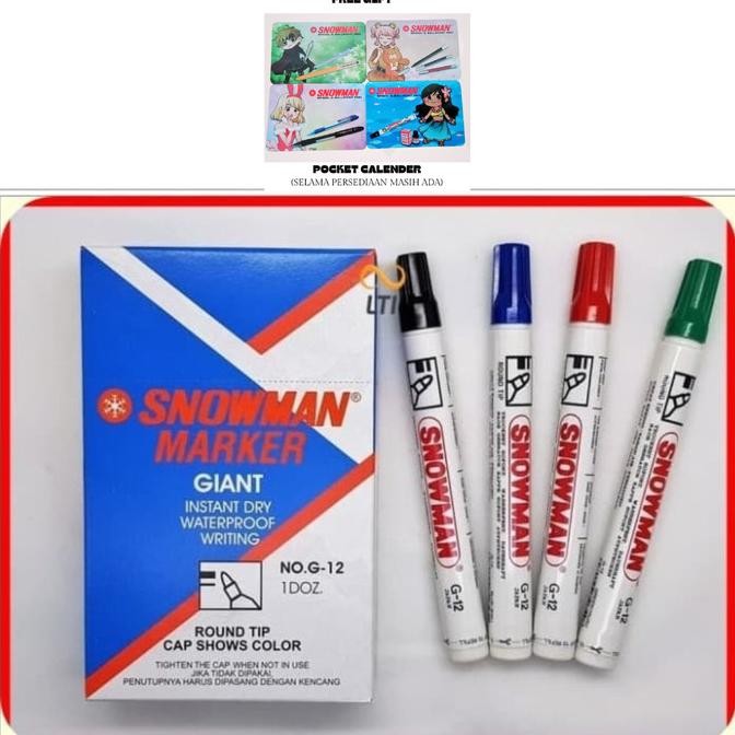 

Ready Spidol Permanen G-12 Snowman / LUSIN