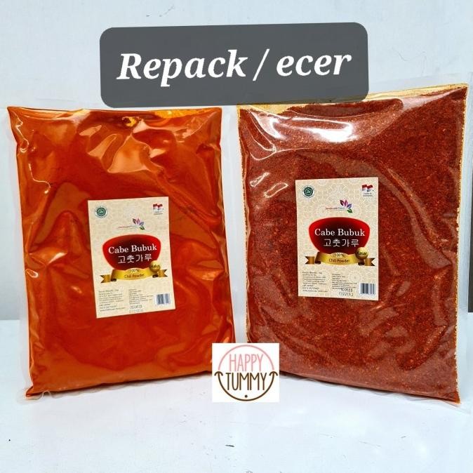 

Gochugaru Ecer Repack cabe bubuk halus kasar 50gr 100gr 250gr