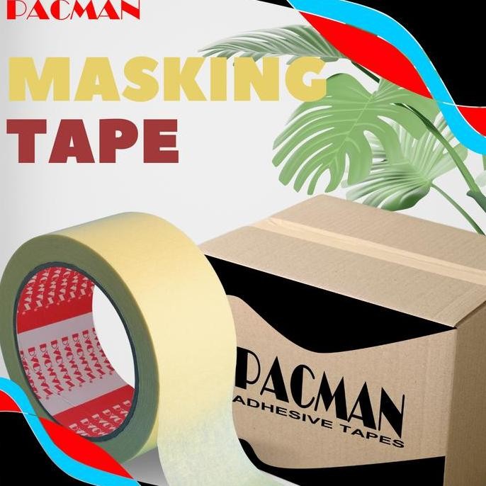 

ready Masking tape kuning 1 karton/box/kardus lakban kertas isolasi kertas solatip kertas pita perekat pacman tape murah berkualitas murah