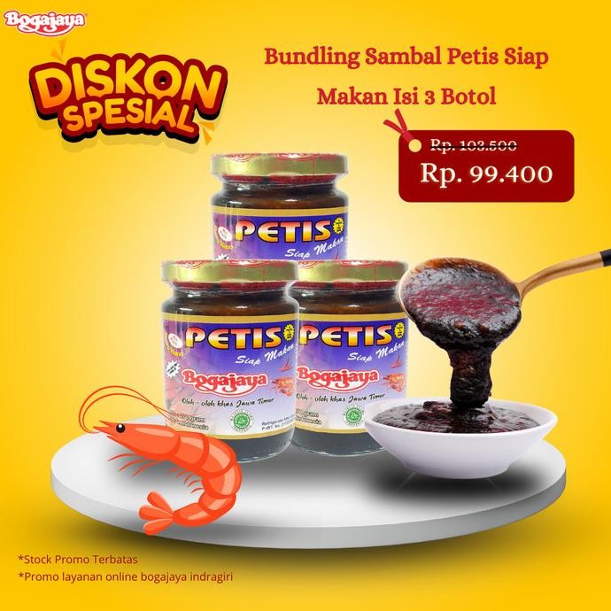 

Paket Bundling Isi 3 Sambal Petis Siap Makan Oleh Oleh Khas Surabaya