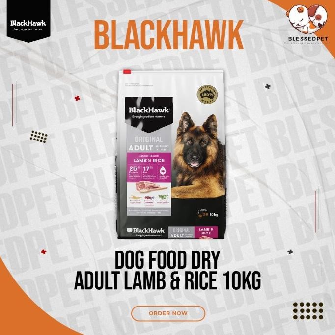 BEBAS ONGKIR - BLACKHAWK Dog Food Dry Adult LAMB & RICE 10KG