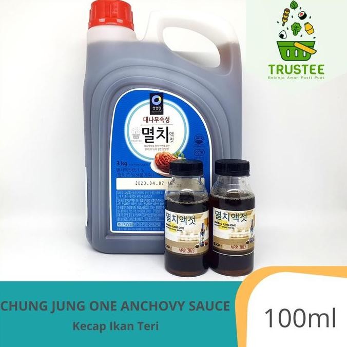 

Kecap Ikan Teri Anchovy Korea khusus Kimchi & Belut Canary Sauce 100ml Daesang Chung Jung One