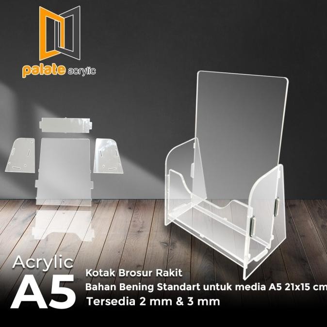 

tyS AKRILIK TEMPAT BROSUR / RAK / BOX A5 - MODEL RAKIT