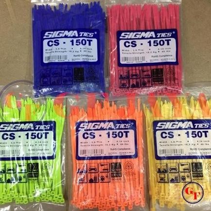 

tyS Kabel Ties / Cable Tie Sigma 150 T Warna Biru Pink Hijau Orange Kuning