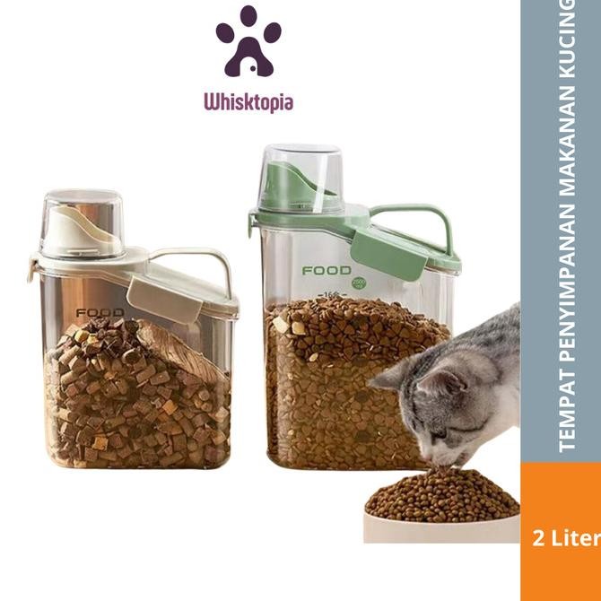 Pt 2Kg/5Kg/10Kg Tempat Makan Kucing /Toples Makanan Kucing/Tempat