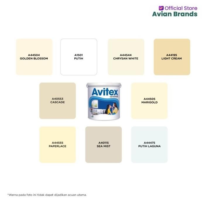 Promo Avitex Gold Cat Tembok Exterior Interior 5 Kg & 25 Kg Wall Paint Avian