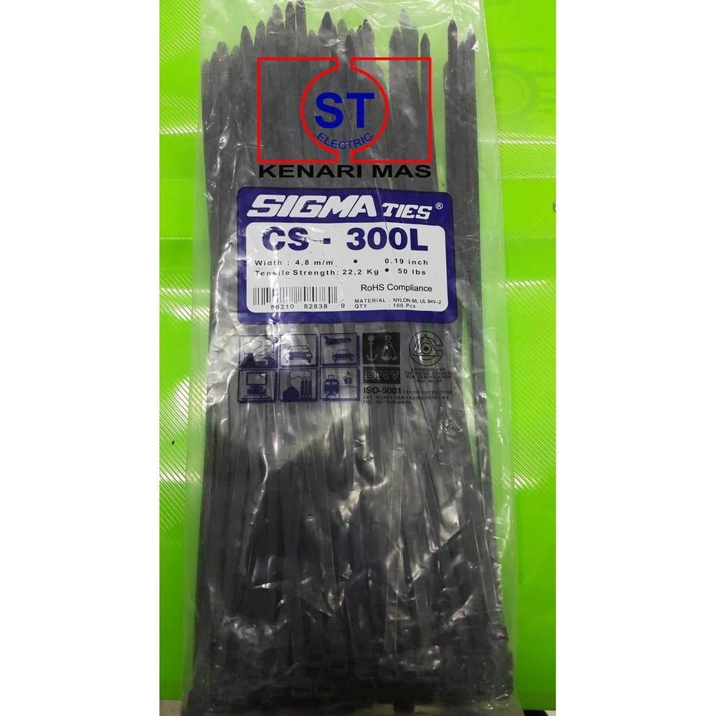 

tyS Kabel Ties / Kabel Tis / Cable Tie CS 300 L HITAM 30 cm SIGMA