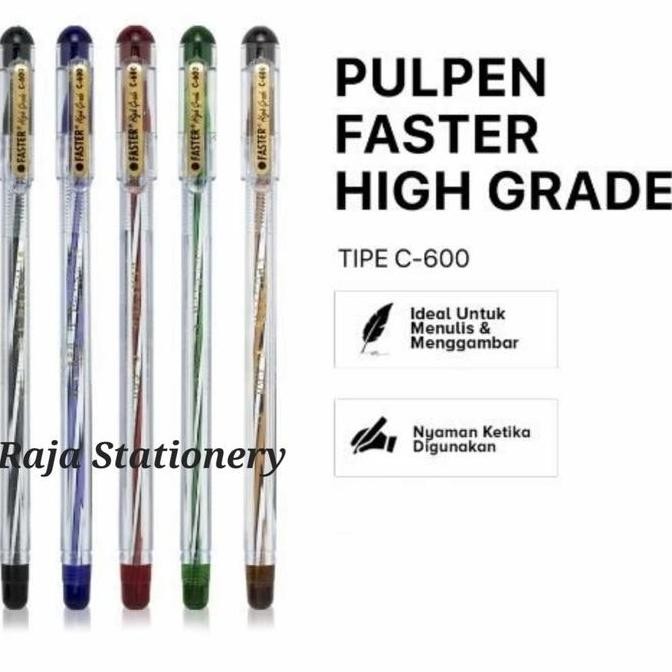 

tyS PEN FASTER C600 BALL PEN 0.7mm BLACK BLUE PEN PULPEN FASTER BOLPOIN C600 HITAM BIRU LUSIN BOX [12PCS]