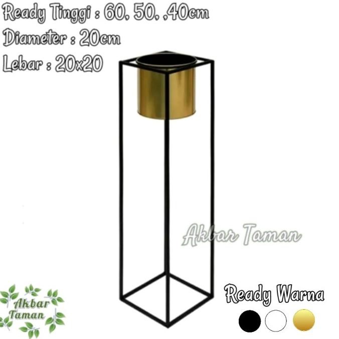 Standing Pot Bunga Besi Rak Pot Bunga Besi Model Kotak