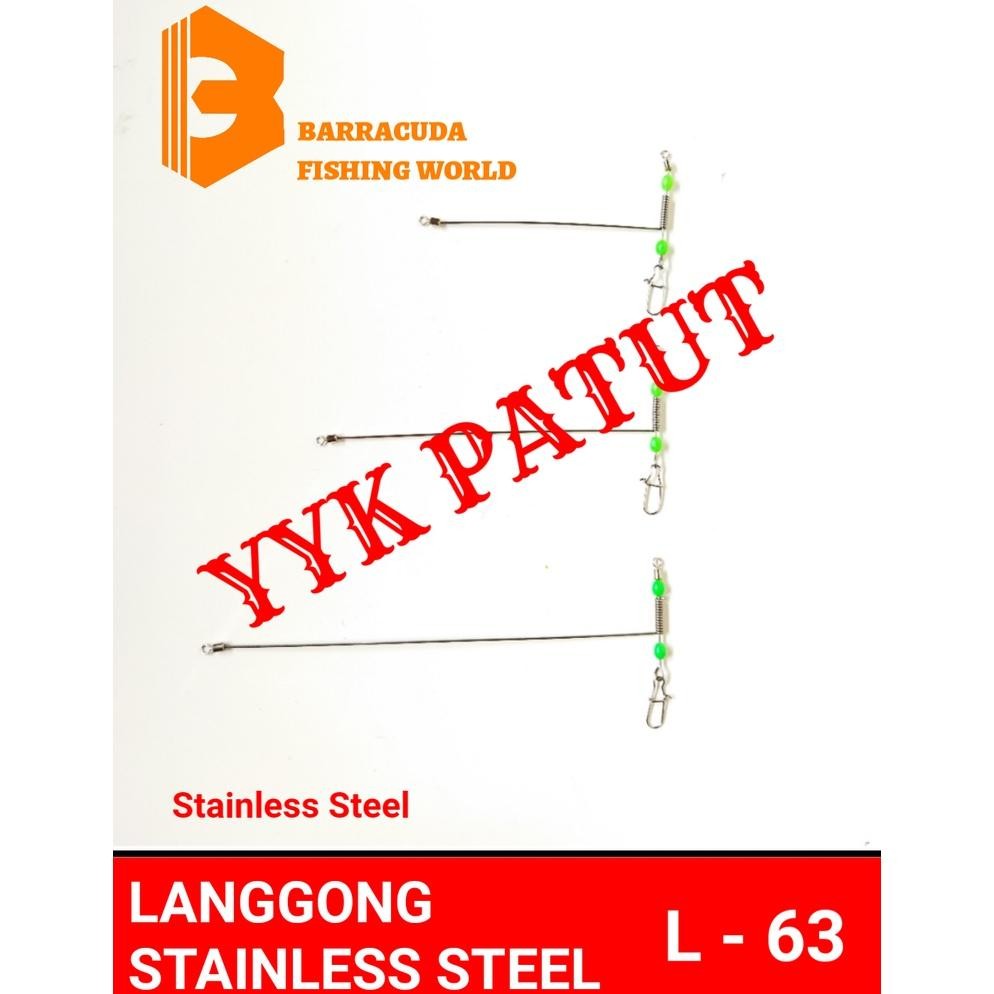 terlaris l 63 langgong 10 pcs stainless steel t spreader ranggung lingara pancing barracuda kawat pe