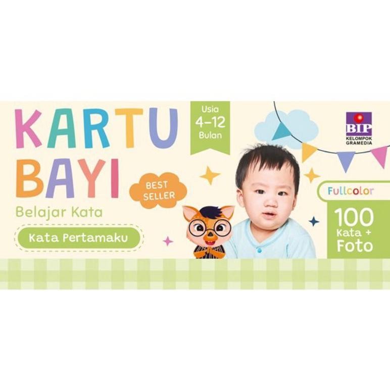 baru !!! BIP - Kartu Bayi Belajar Kata: Kata Pertamaku (4-12 Bulan)