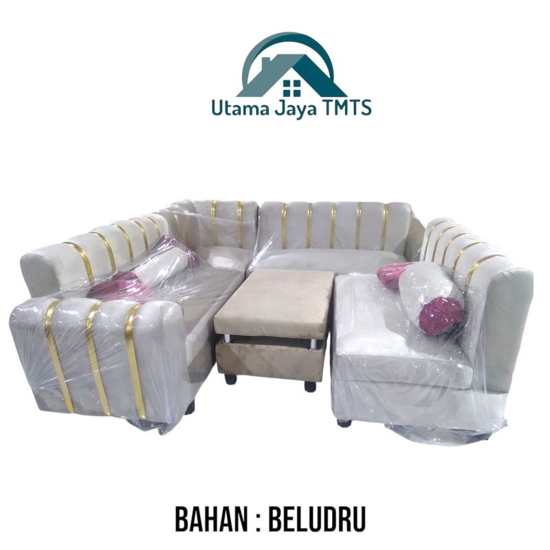 Sofa sudut minimalis // Sofa sudut L - abu abu