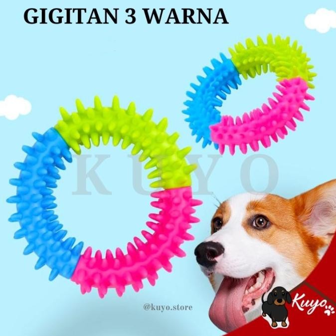 Gigitan 3 Warna Mainan Anak Anjing Kecil Puppy Sikat Gigi