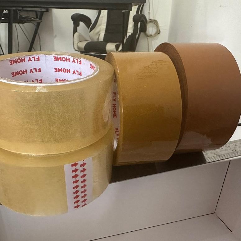 

FLYHOME Lakban coklat 90 yard 45mm x 90yard 2inchi 1slop - 6roll ECO murah