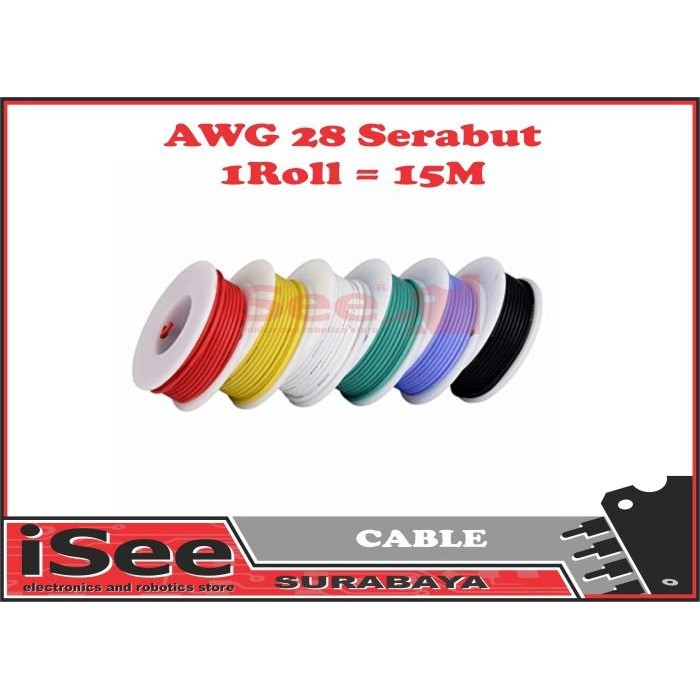 Kabel cable SERABUT AWG 28 AWG28 silicone silikon 28AWG 1 roll 15M