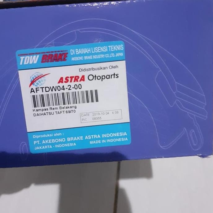 New brakeshoe kampas rem belakang Rush/Terios Konde Original Tdw