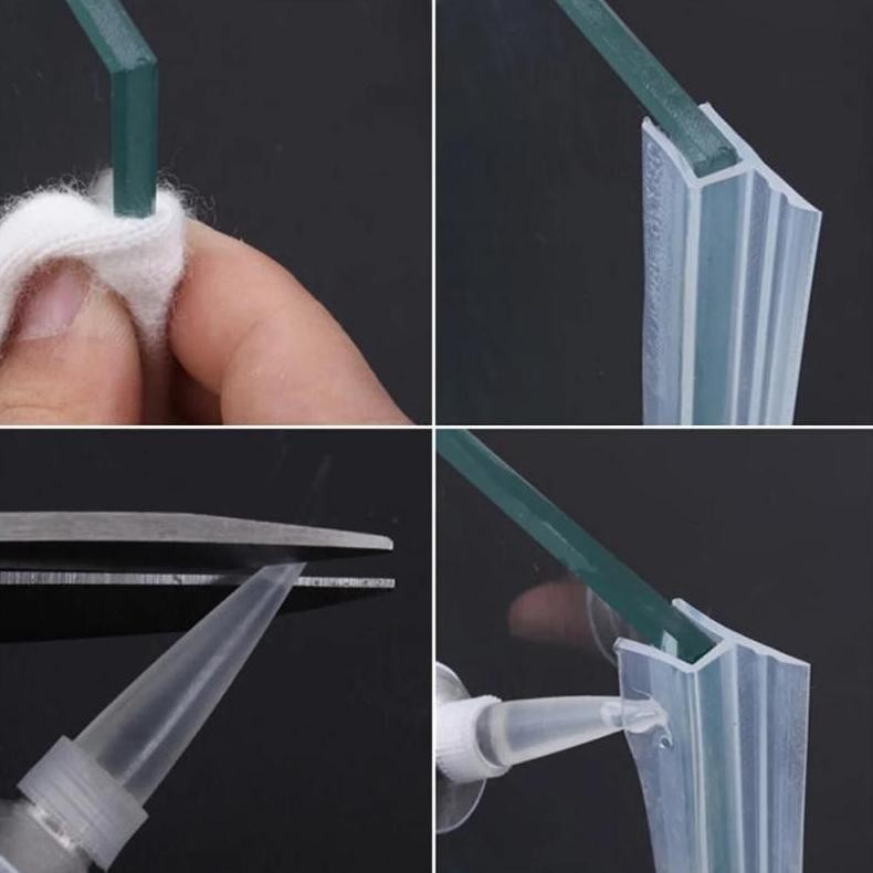 Premium 1m Seal Pintu Kaca 8/10/12mm Karet List Pintu Jendela Clip Seal Pintu Kaca High Quality