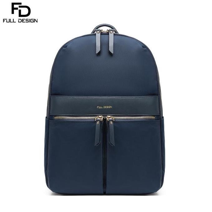 Full Design Qian Tas Ransel Tas Laptop Wanita Nylon Tahan Air Backpack New Stok