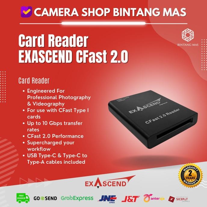 Memory Card Reader Exascend Cfast 2.0 Data - Read: 500 Mbps - New Stok