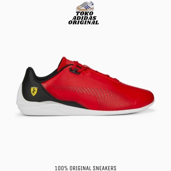Terlaris Sepatu Sneakers Puma Ferrari Drift Cat Decima Red Black Original Resmi