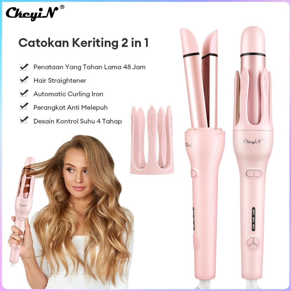 TERMURAH CkeyiN Catokan Rambut 2 In 1 Hair Curler Automatic Hair Straightener Keriting Rambut Catok 