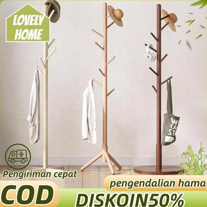 TERMURAH - Gantungan Baju Berdiri Stand Gantungan Baju Dari Cabang Pohon Stand Hanger Kayu Gantungan
