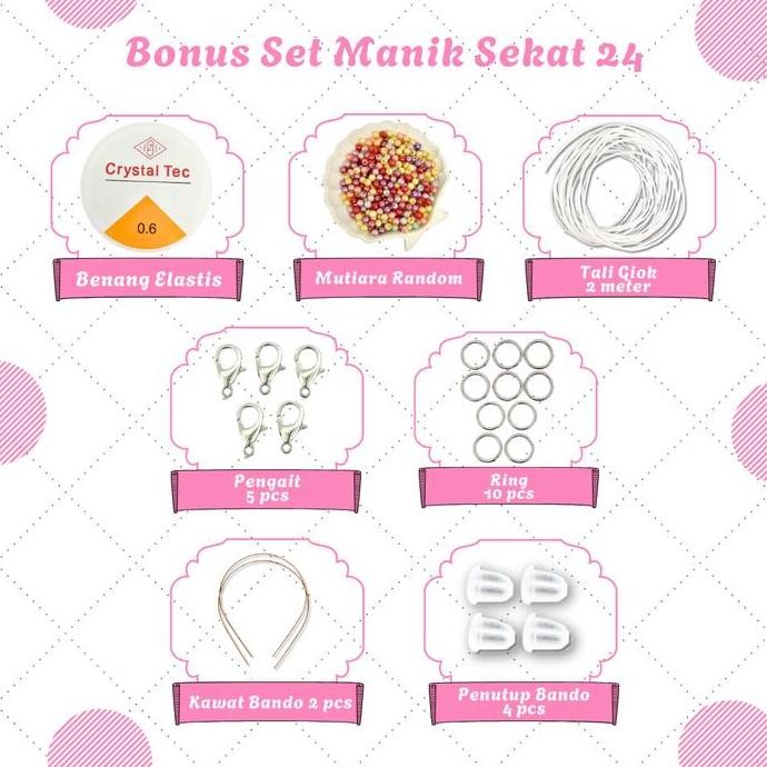 

tyS DIY Manik Manik Set Aesthetic - 1 Set DIY - 1 Set Kotak Lengkap (BONUS Benang Elastis + Tali Giok + Manik Random + Pengait Udang + Ring) - SM002