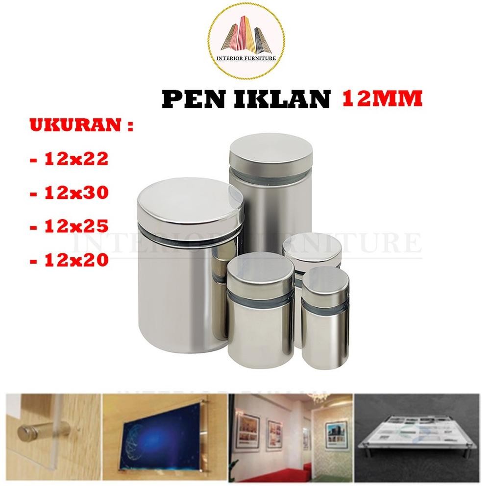 redi Pen Iklan Stainless 12 x 20 / 12 x 22 / 12 x 25/ 12 x 30 Baut Akrilik / Baut Kaca / Sign Board