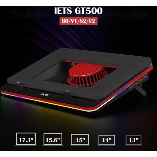 Asli Iets Gt500 Kuat Turbo-Kipas Rgb Laptop Cooling Pad New Stok