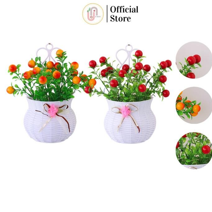 Terlaris Tanaman Hias Gantung Plastik Model Buah Artificial Dekorasi Dinding