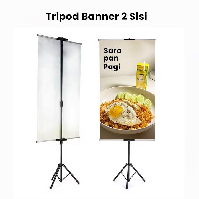 ready  Tripod Standing Banner 2 Sisi - BESI Standing Banner Tiang Promosi murah
