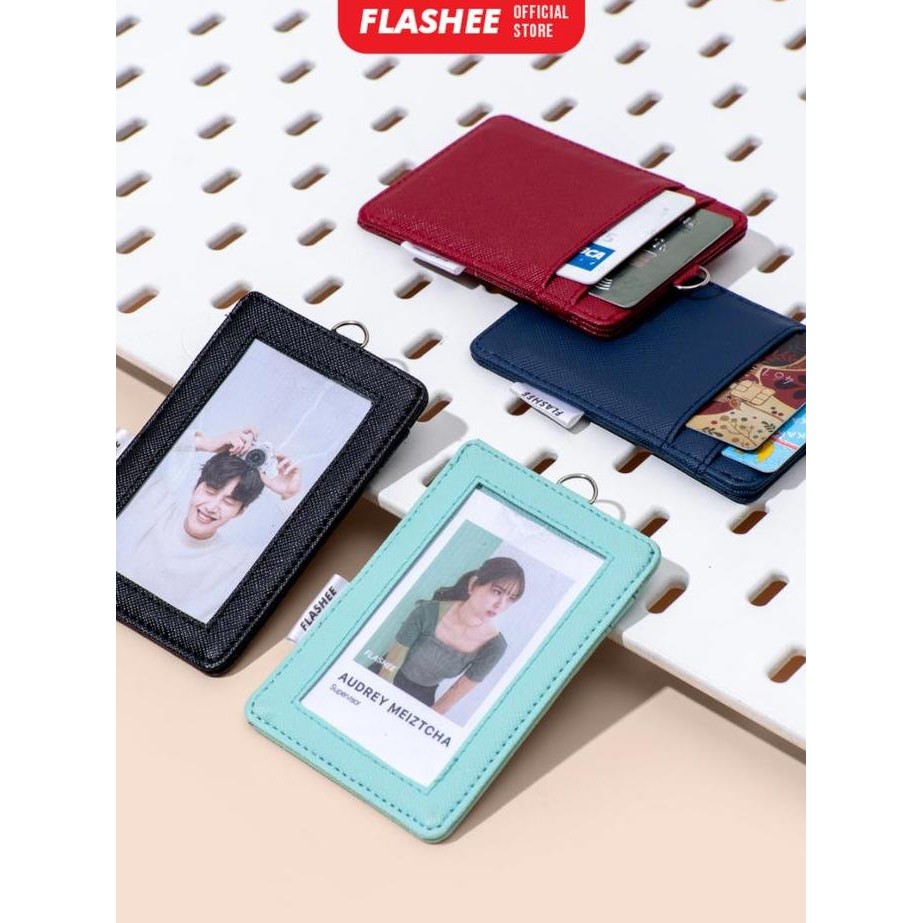 

new !!! Flashee Name Tag ID Card Holder Kulit Cole Lanyard Termurah Berkualitas PU Leather Lanyard NameTag ID Card Holder Dengan Tali murah