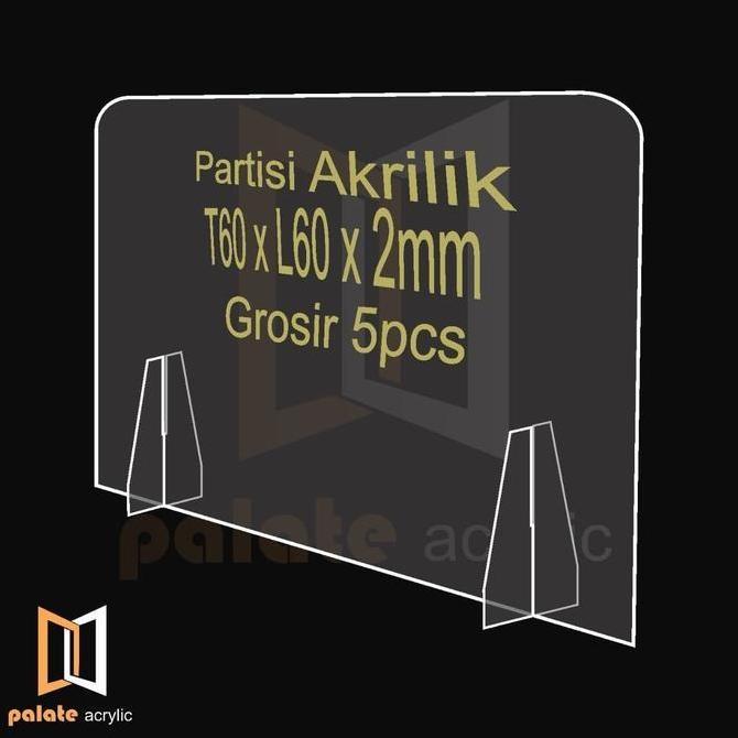 

new !!! PARTISI / SEKAT / PEMBATAS MEJA AKRILIK DIVIDER KASIR / ACRYLIC 2MM murah