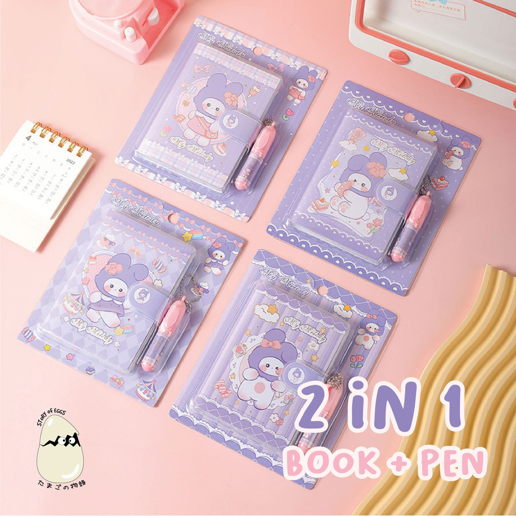

Mini Note Book Set 2in1 With Pen + Clip Pocket Size Buku Diary Buku Catatan
