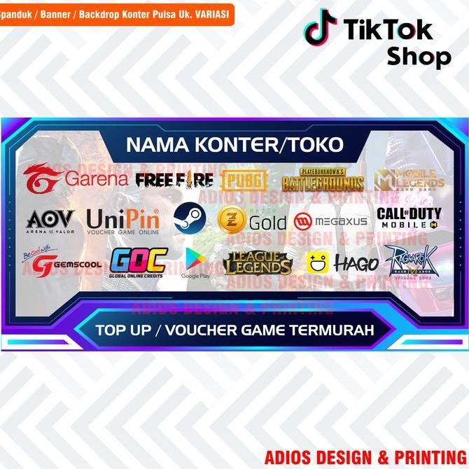 ready  Spanduk Top Up Game / Banner Top Up Game murah