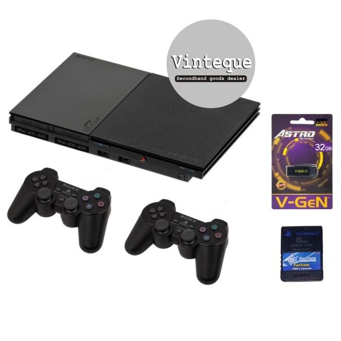 PS2 Slim PS 2 Slim Full Game Bisa Request Game Full Set Joystick 2 murah