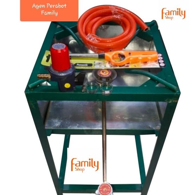 PAKET 1 SET KEPALA KOMPOR MAWAR 203 + RANGKA REGULATOR SELANG LENGKAP