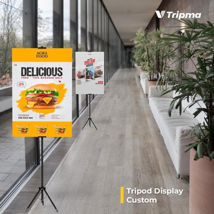 new  Tripod Stand Sign - Tripod Display - Papan Iklan + Foam Board 50x70 murah