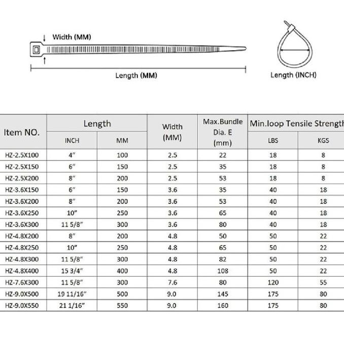

new !!! CABLE TIES 7,6 x 500 mm murah