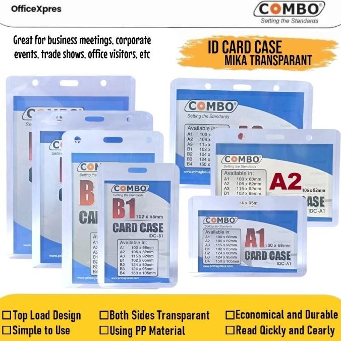 

new !!! (100 Pcs) ID Card Case Plastik / Casing ID Card Transparant / Tempat Kartu Plastik Bening / Name Tag 2 Sisi Transparant A1, A2, A3, B1, B2, B3, B4 murah