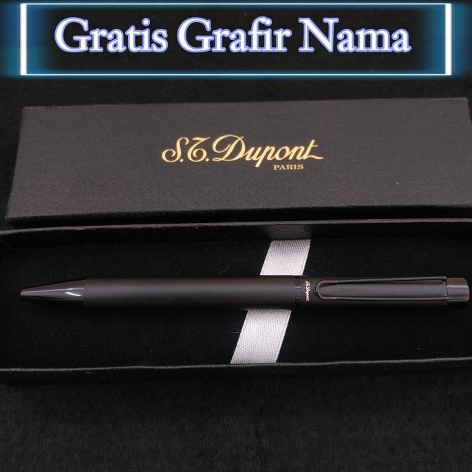 

NEW pulpen ballpoint mewah st dupont black titan exclusive gratis grafir
